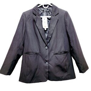 Merokeety Black Tailored Blazer Jacket   Womens Size S 2 Button Closure